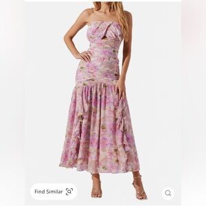 NWT ASTR the Label Estefany Maxi Dress In Pink Floral Sz M